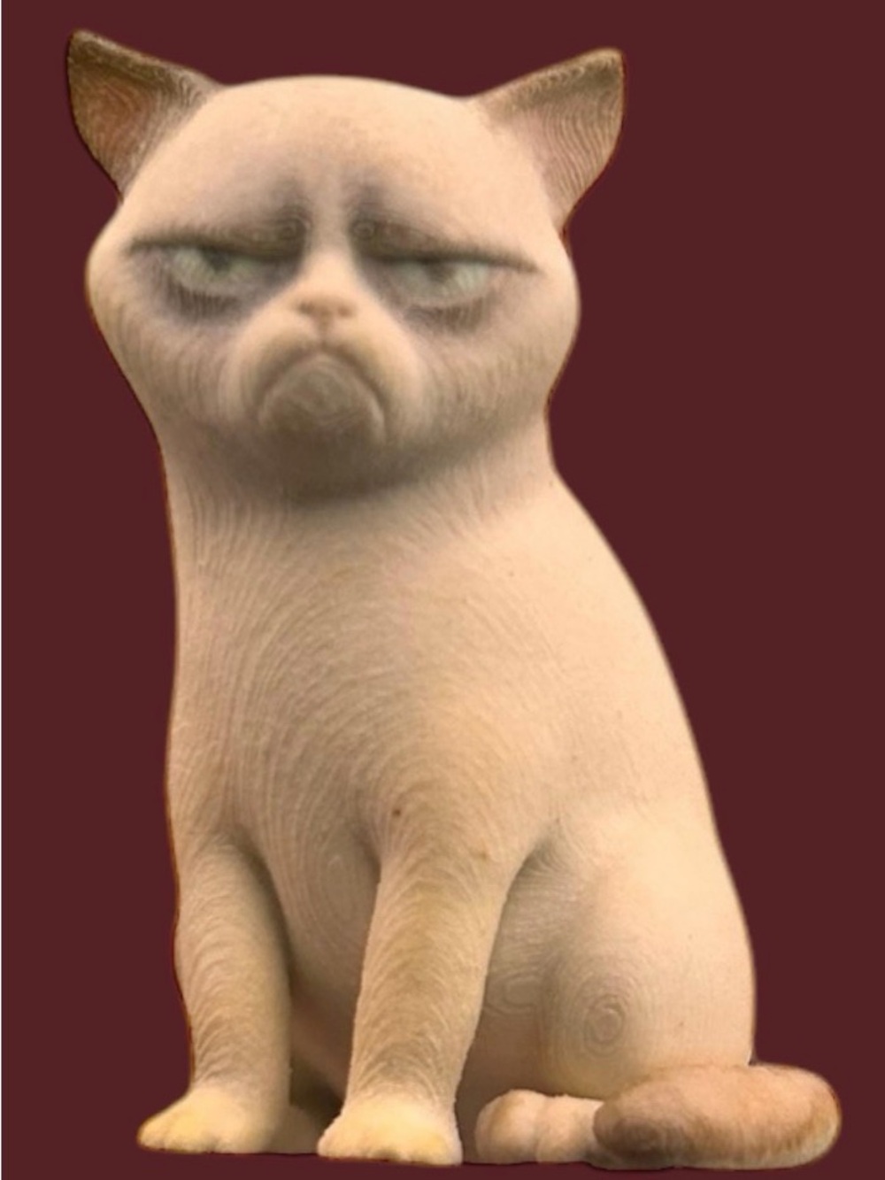 Grumpy Cat 3D Print Stoneware 3” Figure Statue